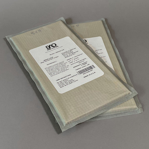 2 Onyx Armor 5x11 IIIA Inserts for Carrier Cummerbund