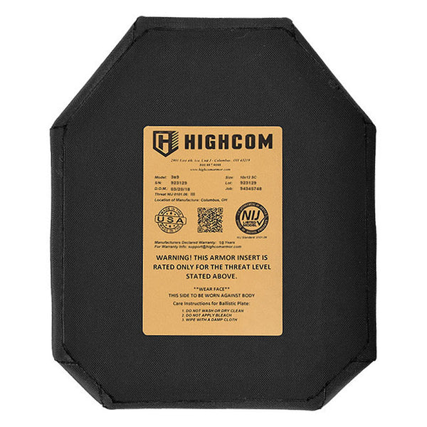 HighCom Guardian 3s9 Shooters Cut Single Curve 10x12 III++ Plate