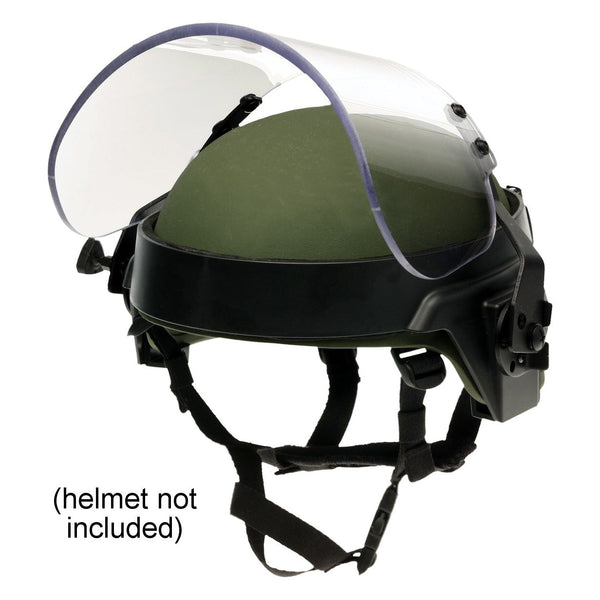 Paulson DK7 Series Polycarbonate Riot Face Shield, Coated / Helmet Band Assembly, 6in.