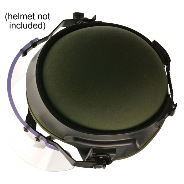 Paulson DK7 Series Polycarbonate Riot Face Shield, Coated / Helmet Band Assembly, 6in.