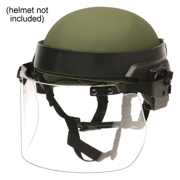 Paulson DK7 Series Polycarbonate Riot Face Shield, Coated / Helmet Band Assembly, 6in.