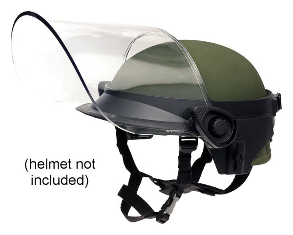 Paulson Clear Riot Faceshield - DK6, .250AF, 8in - front quarter view